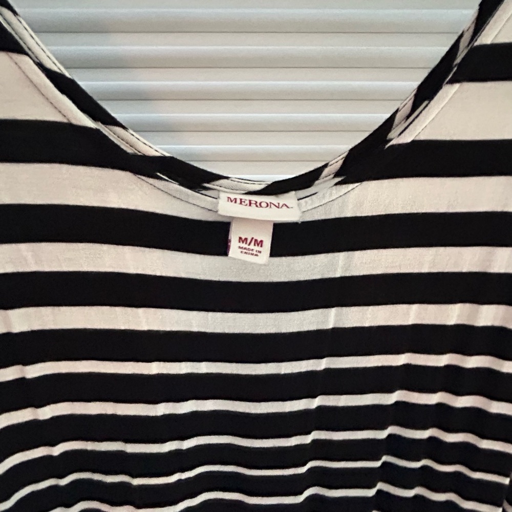 Merona Women's Top with Black and White Stripes